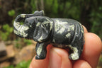 Polished Small Basalt Mint Amygdale Elephant Carving - sold per item - From South Africa - Toprock Gemstones and Minerals 