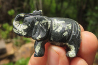 Polished Small Basalt Mint Amygdale Elephant Carving - sold per item - From South Africa - Toprock Gemstones and Minerals 