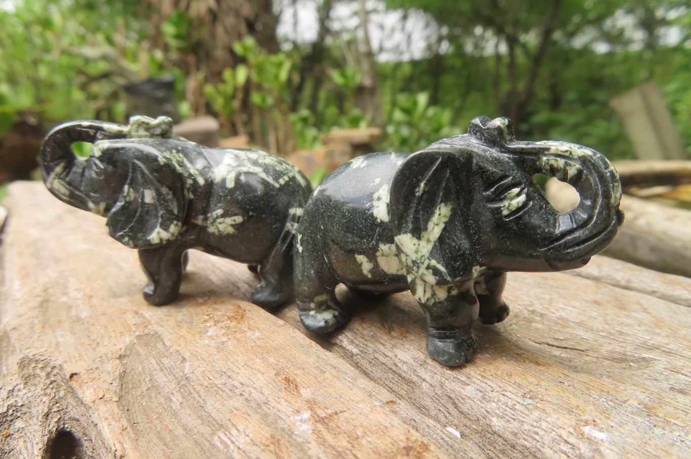 Polished Small Basalt Mint Amygdale Elephant Carving - sold per item - From South Africa - Toprock Gemstones and Minerals 
