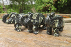 Polished Small Basalt Mint Amygdale Elephant Carving - sold per item - From South Africa - Toprock Gemstones and Minerals 