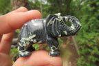 Polished Small Basalt Mint Amygdale Elephant Carving - sold per item - From South Africa - Toprock Gemstones and Minerals 