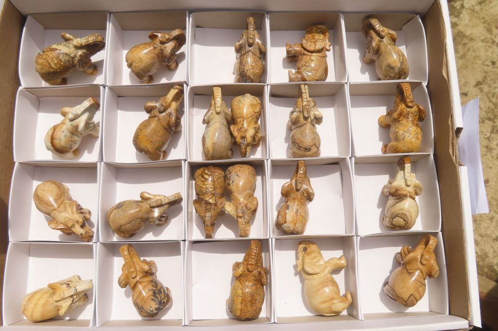 Polished Small Namibian Desert Picture Stone Jasper Elephant Carving - sold per item - From Namibia - Toprock Gemstones and Minerals 