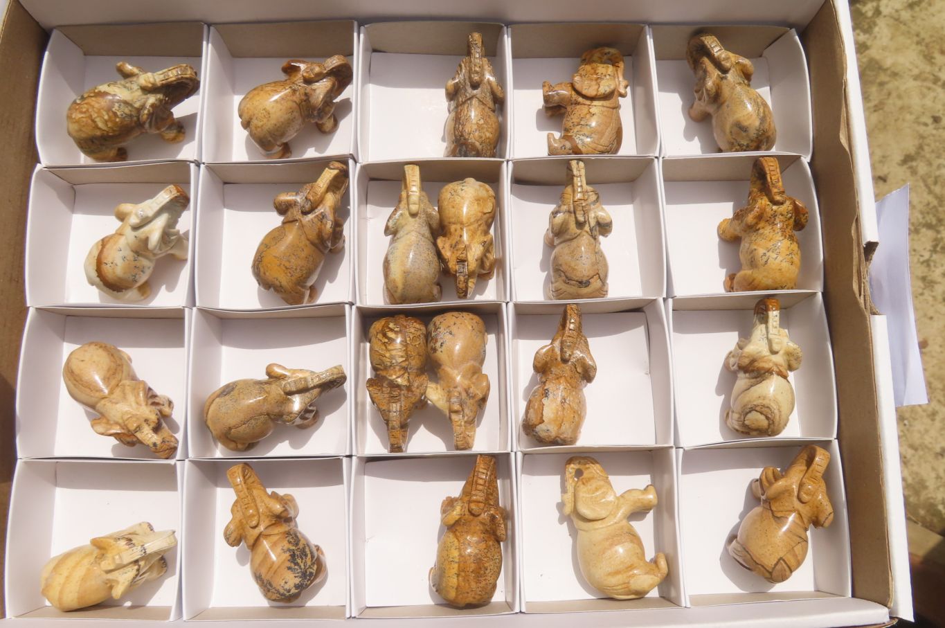 Polished Small Namibian Desert Picture Stone Jasper Elephant Carving - sold per item - From Namibia - Toprock Gemstones and Minerals 