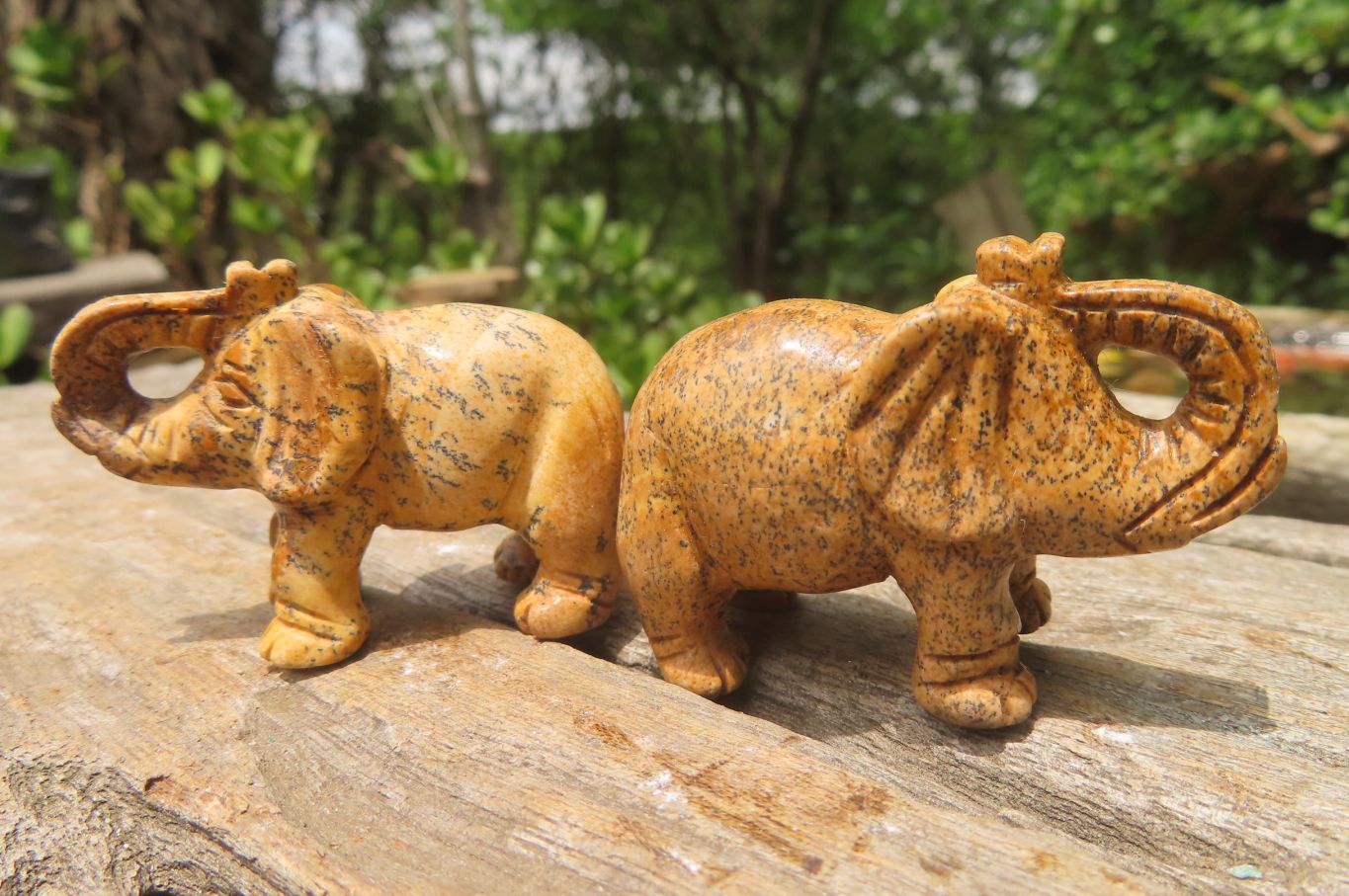 Polished Small Namibian Desert Picture Stone Jasper Elephant Carving - sold per item - From Namibia - Toprock Gemstones and Minerals 