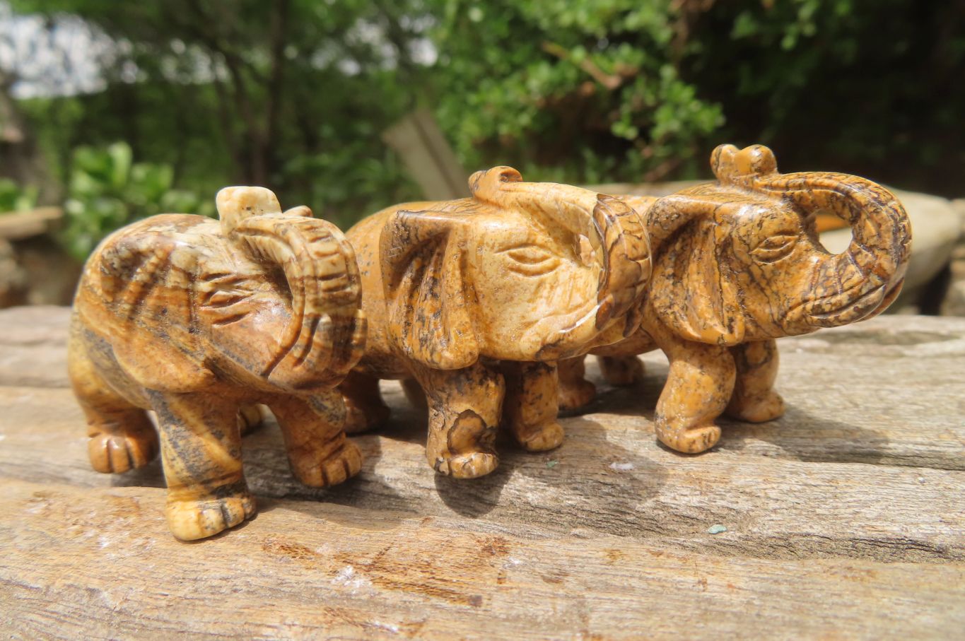 Polished Small Namibian Desert Picture Stone Jasper Elephant Carving - sold per item - From Namibia - Toprock Gemstones and Minerals 