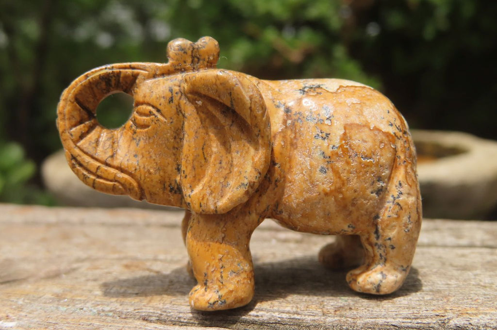 Polished Small Namibian Desert Picture Stone Jasper Elephant Carving - sold per item - From Namibia - Toprock Gemstones and Minerals 