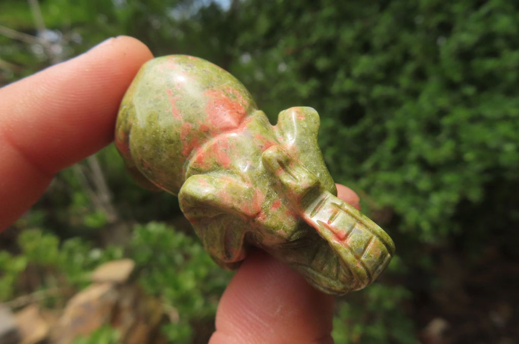 Polished Small Unakite Elephant Carving - sold per item - From South Africa - Toprock Gemstones and Minerals 