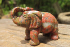 Polished Small Unakite Elephant Carving - sold per item - From South Africa - Toprock Gemstones and Minerals 
