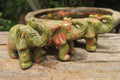 Polished Small Unakite Elephant Carving - sold per item - From South Africa - Toprock Gemstones and Minerals 
