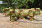 Polished Small Unakite Elephant Carving - sold per item - From South Africa - Toprock Gemstones and Minerals 