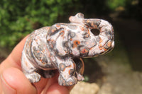 Polished Small Snakeskin Rhyolite Jasper Elephant Carving - sold per item - From Australia - Toprock Gemstones and Minerals 