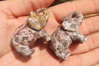 Polished Small Snakeskin Rhyolite Jasper Elephant Carving - sold per item - From Australia - Toprock Gemstones and Minerals 