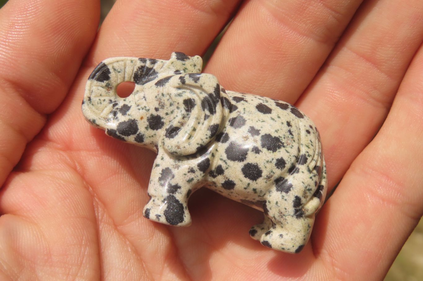 Polished Small Dalmatian Jasper Elephant Carving - sold per item - From Mexico - Toprock Gemstones and Minerals 