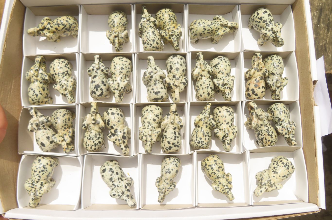 Polished Small Dalmatian Jasper Elephant Carving - sold per item - From Mexico - Toprock Gemstones and Minerals 