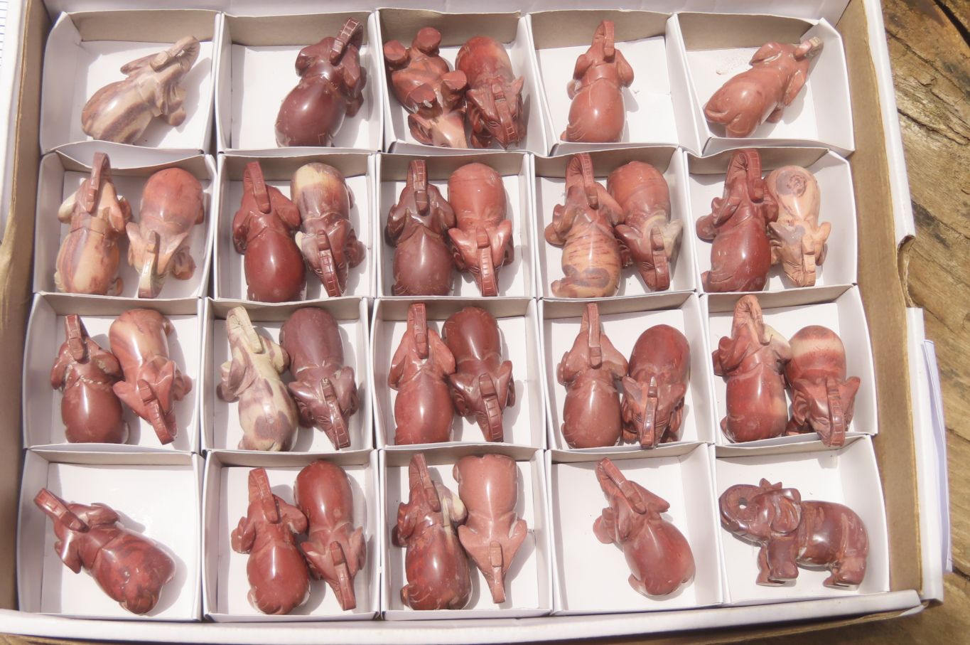 Polished Small Porophyllite Elephant Carving - sold per item - From Namibia - Toprock Gemstones and Minerals 