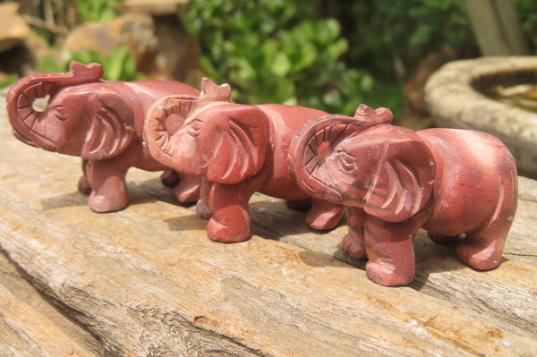 Polished Small Porophyllite Elephant Carving - sold per item - From Namibia