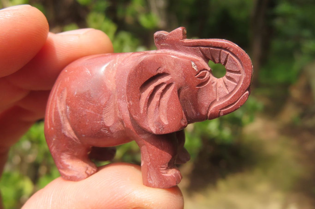 Polished Small Porophyllite Elephant Carving - sold per item - From Namibia - Toprock Gemstones and Minerals 