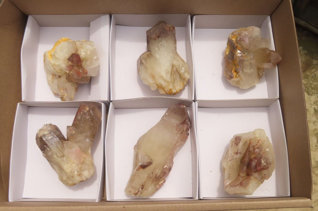 Natural Red Hematoid Quartz Clusters x 6 From Karoi, Zimbabwe - Toprock Gemstones and Minerals 