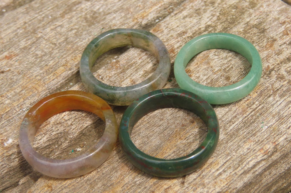 Polished Solid Indian Agate Gemstone Rings - Sold Per Item - From India - Toprock Gemstones and Minerals 