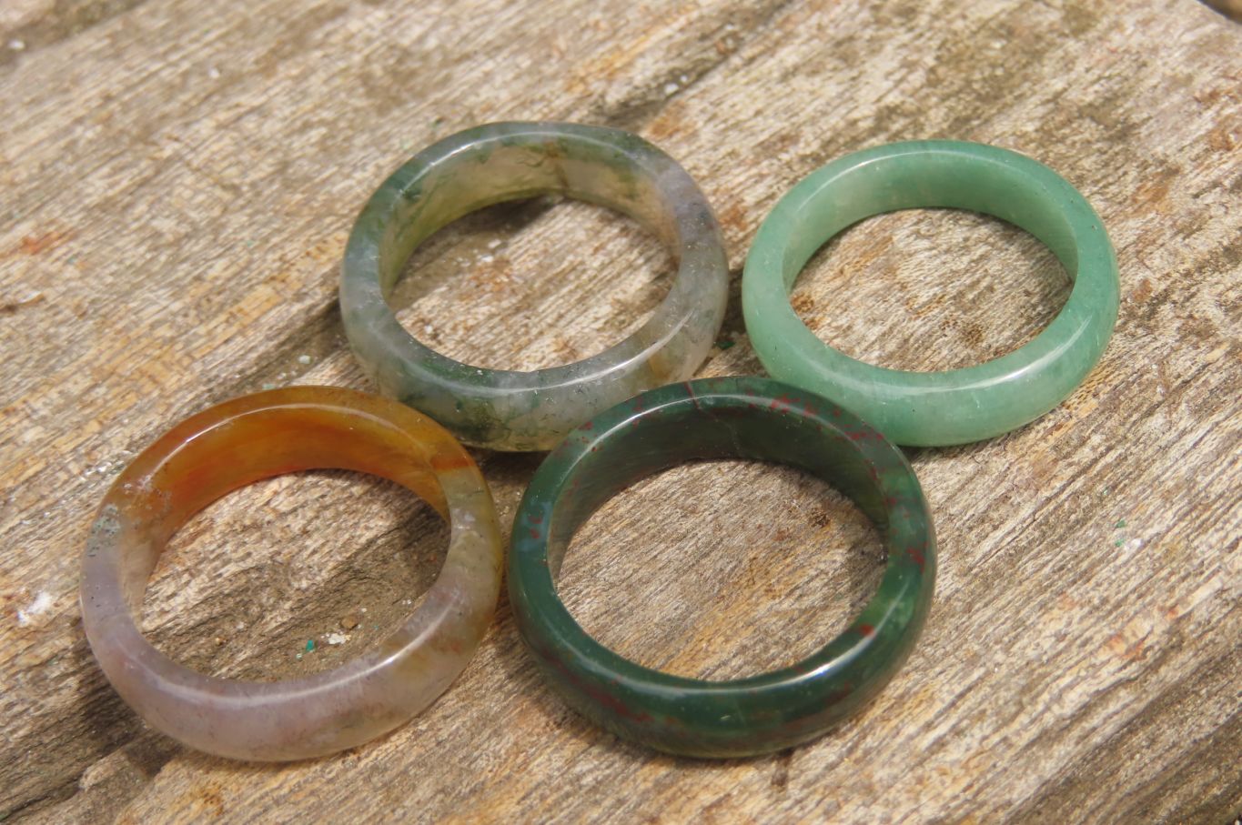 Polished Solid Indian Agate Gemstone Rings - Sold Per Item - From India - Toprock Gemstones and Minerals 