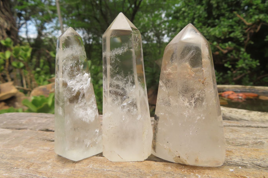 Polished Clear Quartz Crystal Points x 12 From Madagascar - Toprock Gemstones and Minerals 