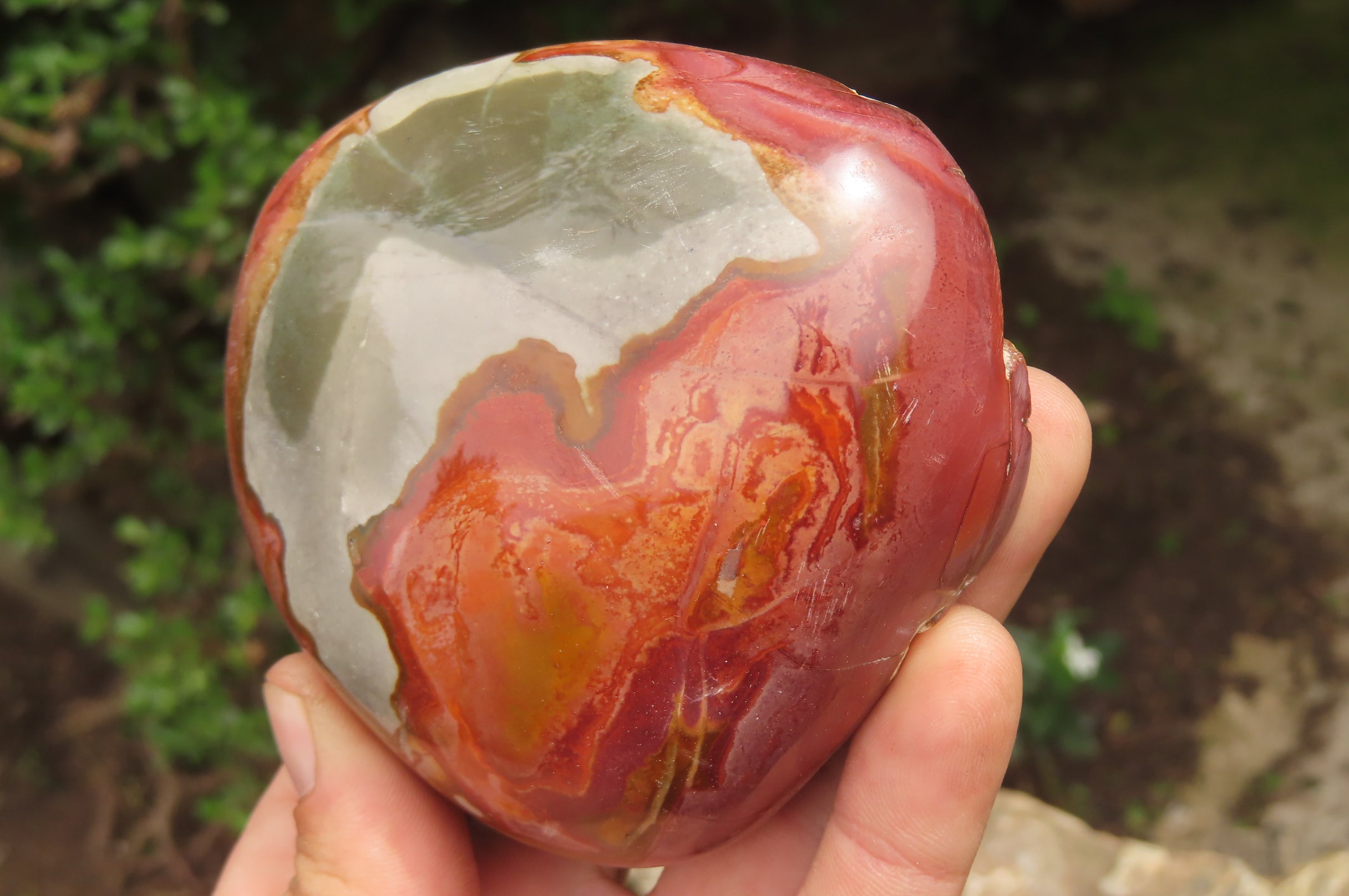 Polished On One Side Polychrome Jasper x 4 From Mahajanga, Madagascar - Toprock Gemstones and Minerals 