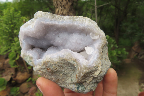 Natural Blue Lace Agate Geode Specimens x 6 From Malawi - Toprock Gemstones and Minerals 