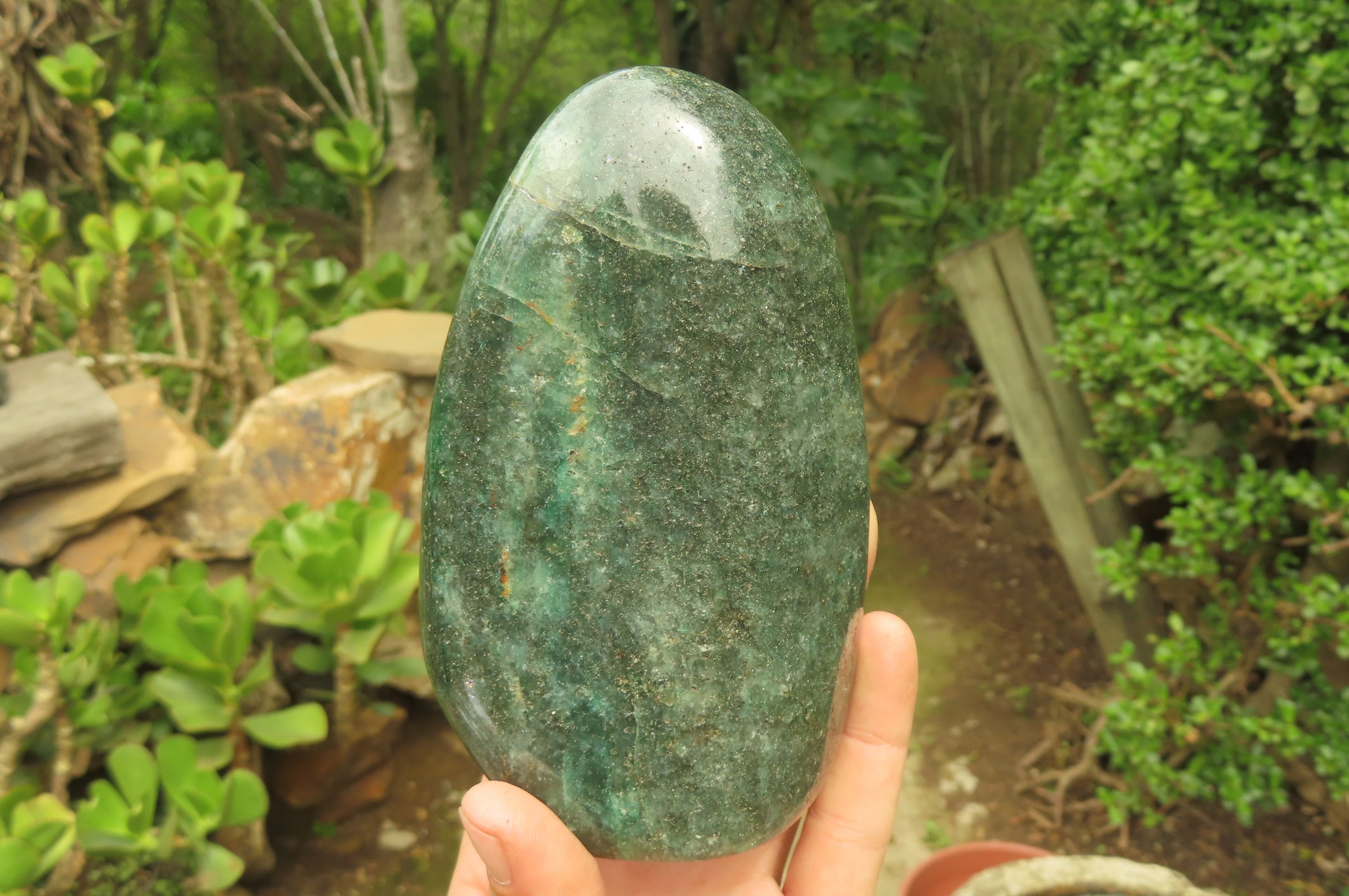 Polished Fuchsite Standing Free Forms x 2 From Madagascar - Toprock Gemstones and Minerals 