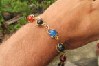 Polished Multicolor Agate Beaded Bracelet with clasp - Sold Per Item - From China - Toprock Gemstones and Minerals 