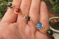 Polished Multicolor Agate Beaded Bracelet with clasp - Sold Per Item - From China - Toprock Gemstones and Minerals 