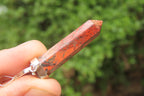 Polished Red Jasper Crystal  Point set in Sterling Silver Pendant - sold per item - From South Africa - Toprock Gemstones and Minerals 