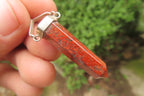 Polished Red Jasper Crystal  Point set in Sterling Silver Pendant - sold per item - From South Africa - Toprock Gemstones and Minerals 