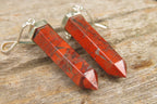 Polished Red Jasper Crystal  Point set in Sterling Silver Pendant - sold per item - From South Africa - Toprock Gemstones and Minerals 