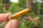 Polished Golden Tigers Eye Crystal Point set in Sterling Silver Pendant - sold per item - From South Africa - Toprock Gemstones and Minerals 