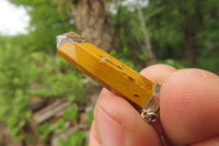 Polished Golden Tigers Eye Crystal Point set in Sterling Silver Pendant - sold per item - From South Africa - Toprock Gemstones and Minerals 