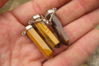 Polished Golden Tigers Eye Crystal Point set in Sterling Silver Pendant - sold per item - From South Africa - Toprock Gemstones and Minerals 