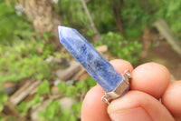 Polished Sodalite Crystal Point set in Sterling Silver Pendant - sold per item - From Namibia - Toprock Gemstones and Minerals 