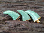 Polished Aventurine Lions Claw Pendant with Gold Cap & Bail - Sold Per Item - From Zimbabwe - Toprock Gemstones and Minerals 