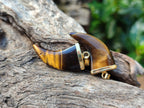 Polished Golden Tigers Eye Lions Claw Pendant with Gold Cap & Bail - Sold Per Item - From South Africa - Toprock Gemstones and Minerals 