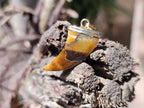 Polished Golden Tigers Eye Lions Claw Pendant with Gold Cap & Bail - Sold Per Item - From South Africa - Toprock Gemstones and Minerals 