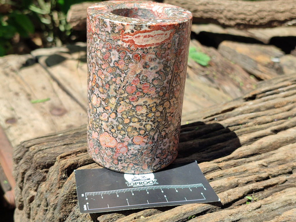 Polished Snakeskin Jasper Candle Holders x 2 From Australia - Toprock Gemstones and Minerals 