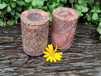 Polished Snakeskin Jasper Candle Holders x 2 From Australia - Toprock Gemstones and Minerals 