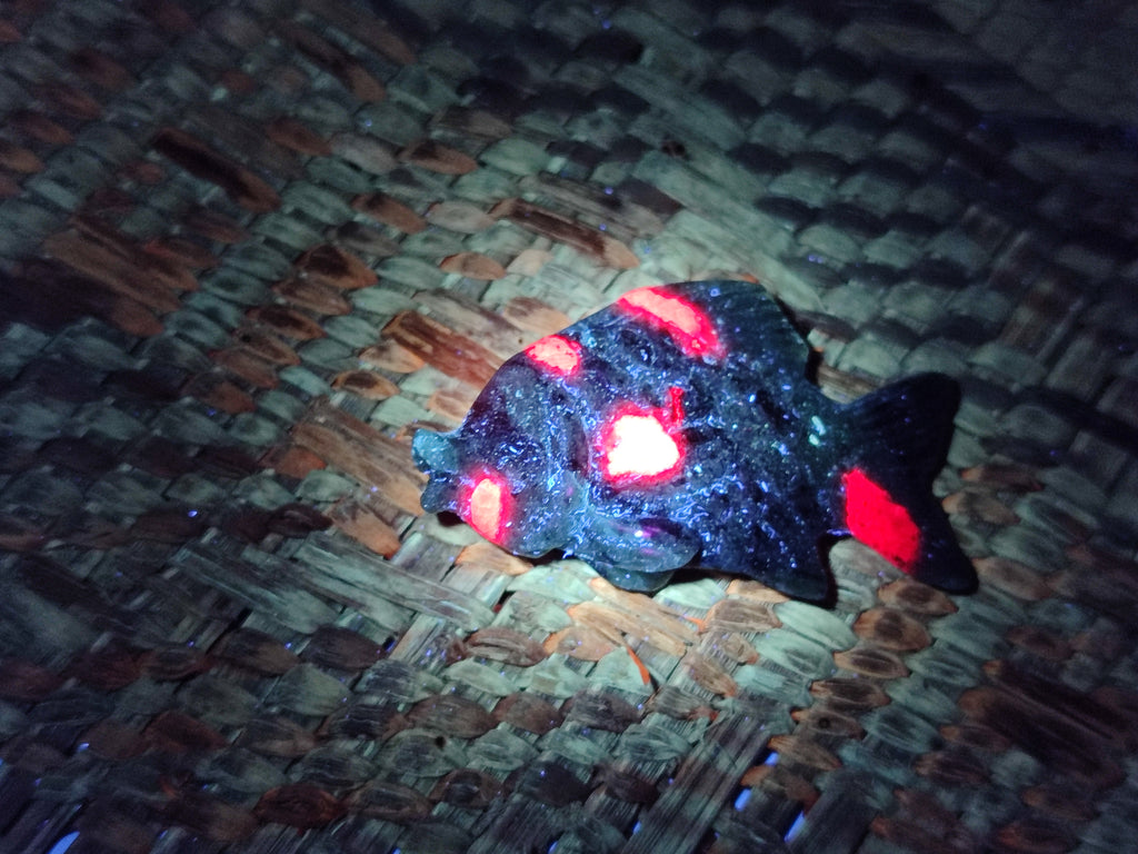 Hand Made Rare Small Fluorescent Ruby Zoisite Fish Carvings - Sold Per Item - From Tanzania - Toprock Gemstones and Minerals 