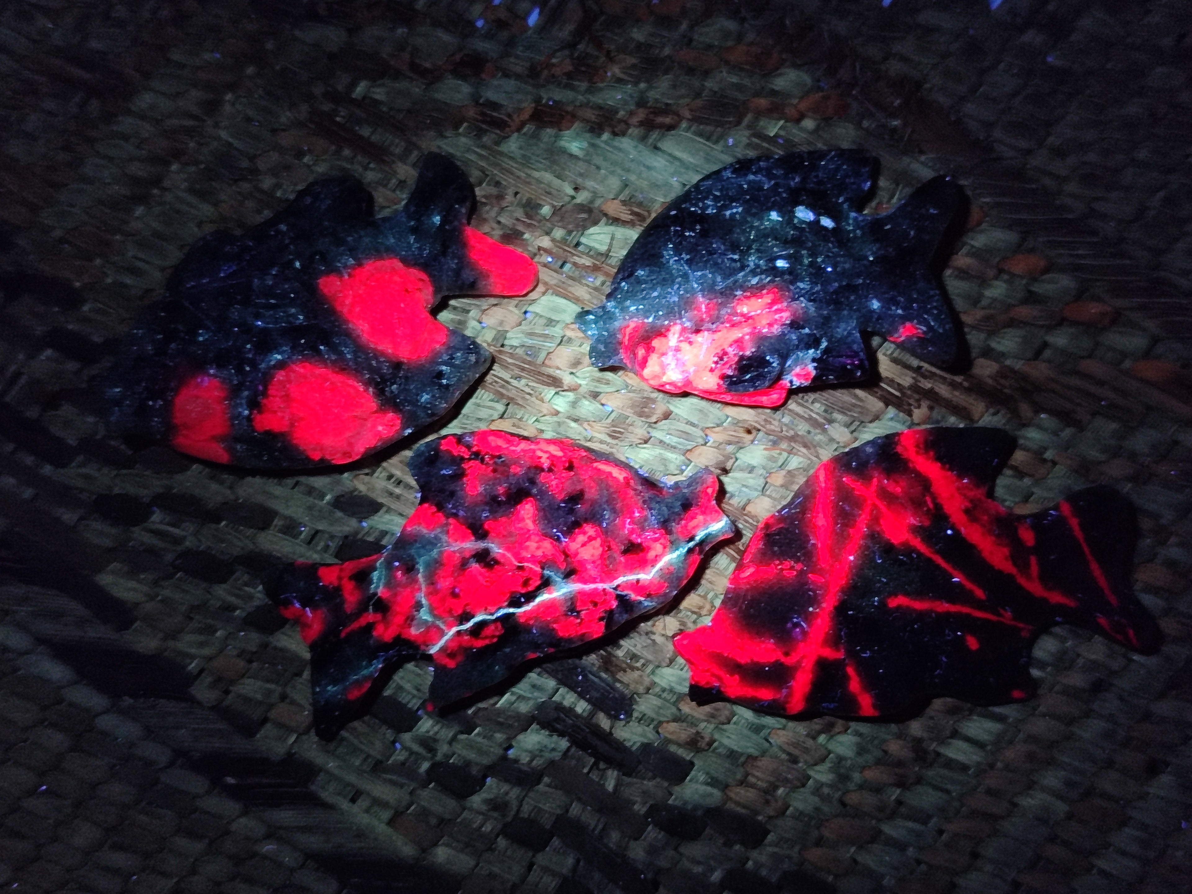 Hand Made Rare Small Fluorescent Ruby Zoisite Fish Carvings - Sold Per Item - From Tanzania - Toprock Gemstones and Minerals 