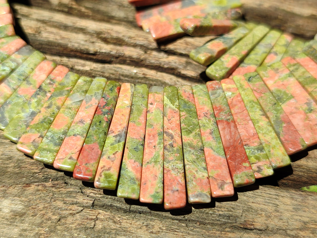 Polished Unakite Egyptian Choker Necklace - Sold Per Item - From South Africa - Toprock Gemstones and Minerals 
