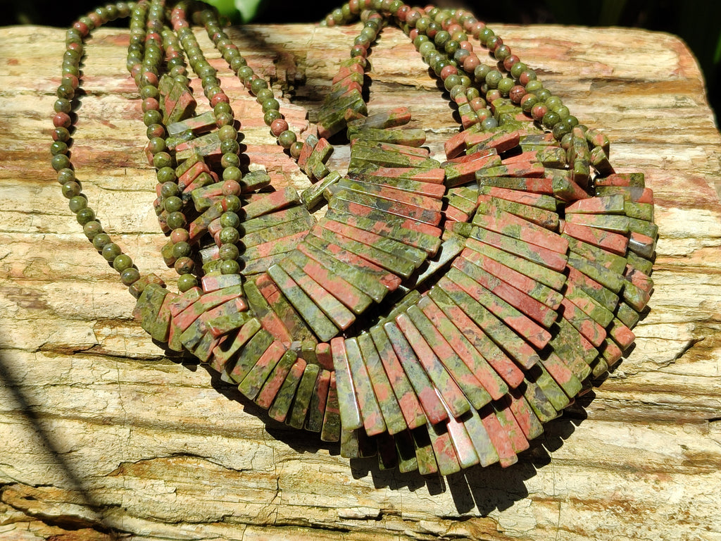 Polished Unakite Egyptian Choker Necklace - Sold Per Item - From South Africa - Toprock Gemstones and Minerals 