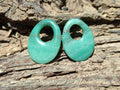 Polished Pair of Aventurine Pendant or Earrings with Hole in Center - Sold Per Pair - From Zimbabwe - Toprock Gemstones and Minerals 