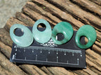 Polished Pair of Aventurine Pendant or Earrings with Hole in Center - Sold Per Pair - From Zimbabwe - Toprock Gemstones and Minerals 
