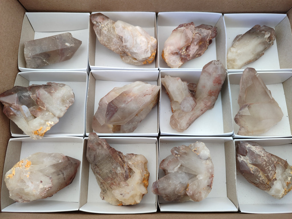 Natural Red Hematoid Quartz Specimens x 12 From Zimbabwe - Toprock Gemstones and Minerals 