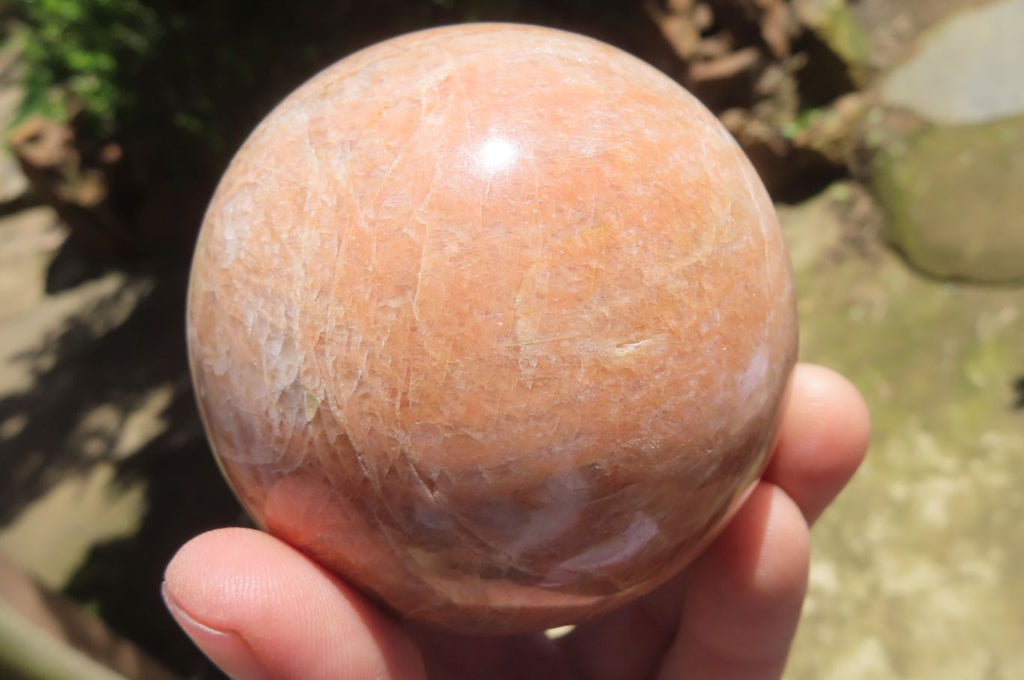 Polished Peach Moonstone Spheres x 2 From Madagascar - Toprock Gemstones and Minerals 